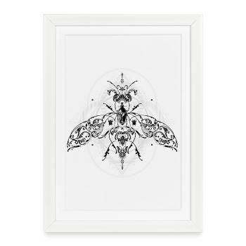 Psychedelic Insects Bug Pattern Ornament - Framed poster (27 × 37 cm) - white - Front