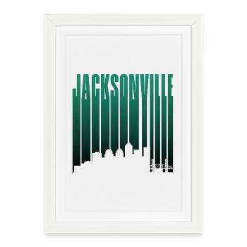 Jacksonville Skyline Vertical Typo - Framed poster (27 × 37 cm) - white - Front
