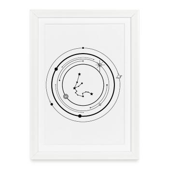 Constellation de points en éclat d’étoile - Affiche encadrée (27 × 37 cm) - blanc - Devant