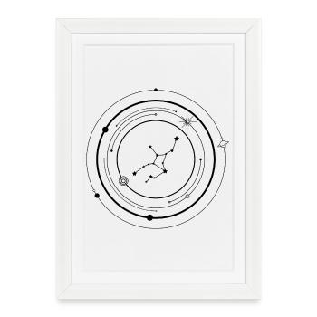 Silhouette en étoile de minuit - Affiche encadrée (27 × 37 cm) - blanc - Devant