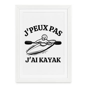 kayak, canoë kayak, rafting, paddle - Affiche encadrée (27 × 37 cm) - blanc - Devant