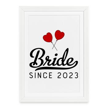 Mariée depuis 2023 - Affiche encadrée (27 × 37 cm) - blanc - Devant