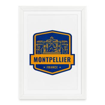 Insigne de Montpellier France - Affiche encadrée (27 × 37 cm) - blanc - Devant