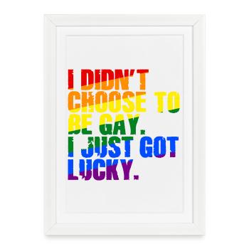 Humour gay Gay Dicton drôle drapeau arc-en-ciel - Affiche encadrée (27 × 37 cm) - blanc - Devant