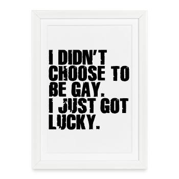 Humour gay Gay Dicton drôle drapeau arc-en-ciel - Affiche encadrée (27 × 37 cm) - blanc - Devant
