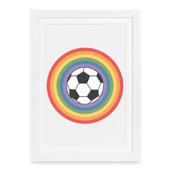 Coupe du monde arc-en-ciel de football - Affiche encadrée (27 × 37 cm) - blanc - Devant