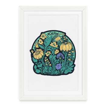 Flowers Artdeco - Framed poster (27 × 37 cm) - white - Front