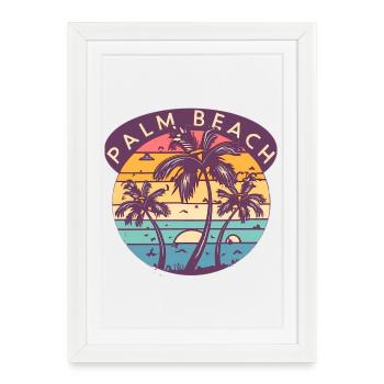 Palm Beach - Affiche encadrée (27 × 37 cm) - blanc - Devant