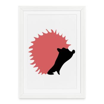 Autumn hedgehogs - Framed poster (27 × 37 cm) - white - Front