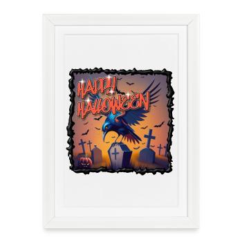 Nocturnal Symphony: The Halloween T-Shirt Design - Framed poster (27 × 37 cm) - white - Front