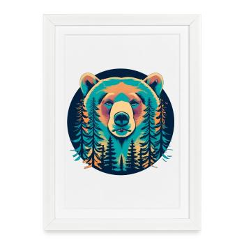 Grizzly - Affiche encadrée (27 × 37 cm) - blanc - Devant