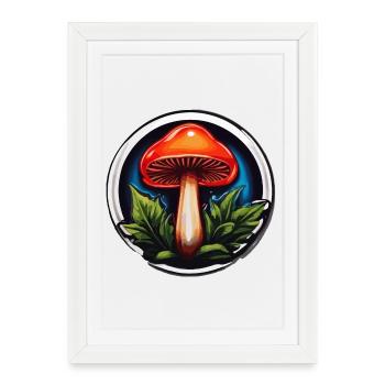 Small Red Mushroom - Framed poster (27 × 37 cm) - white - Front