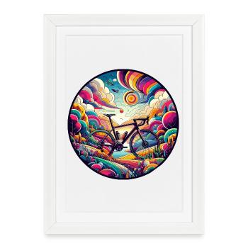 Fabuleux cycliste de gravier, route - Affiche encadrée (27 × 37 cm) - blanc - Devant