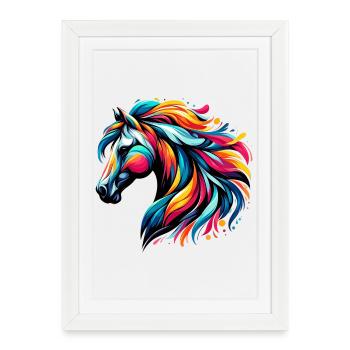 Horse - Framed poster (27 × 37 cm) - white - Front