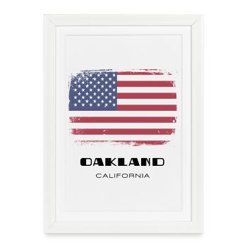 Oakland, Californie, États-Unis - Affiche encadrée (27 × 37 cm) - blanc - Devant