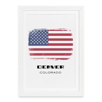 Denver, Colorado, États-Unis - Affiche encadrée (27 × 37 cm) - blanc - Devant