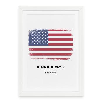 Dallas, Texas, États-Unis - Affiche encadrée (27 × 37 cm) - blanc - Devant