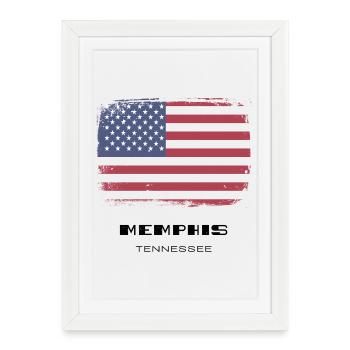Memphis, Tennessee, États-Unis - Affiche encadrée (27 × 37 cm) - blanc - Devant