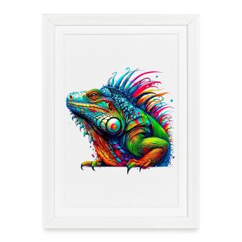 Iguane - Affiche encadrée (27 × 37 cm) - blanc - Devant