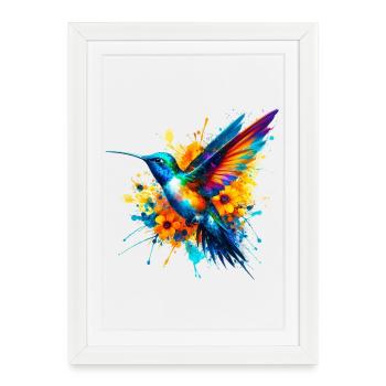 Hummingbird - Framed poster (27 × 37 cm) - white - Front