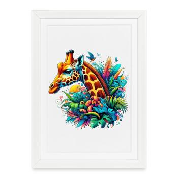 Giraffe - Framed poster (27 × 37 cm) - white - Front