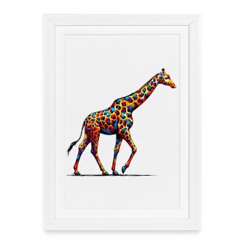 Girafe - Affiche encadrée (27 × 37 cm) - blanc - Devant