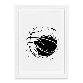 Conception de basket-ball - Affiche encadrée (27 × 37 cm) - blanc - Devant