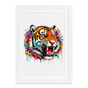 Tiger - Framed poster (27 × 37 cm) - white - Front
