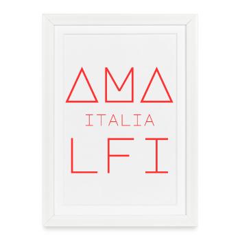 AMALFI ITALIA Art Design - Affiche encadrée (27 × 37 cm) - blanc - Devant