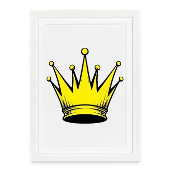 Couronne dorée - Affiche encadrée (27 × 37 cm) - blanc - Devant