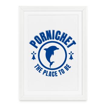 Bretagne, Pornichet, vacances d'été - Affiche encadrée (27 × 37 cm) - blanc - Devant
