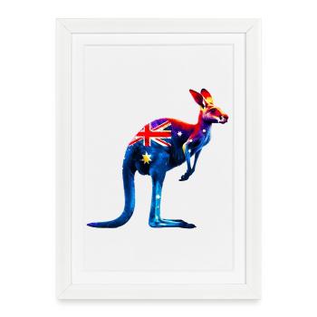 Kangaroo - Framed poster (27 × 37 cm) - white - Front