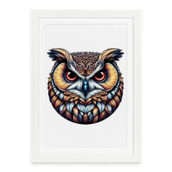 Hibou - Affiche encadrée (27 × 37 cm) - blanc - Devant