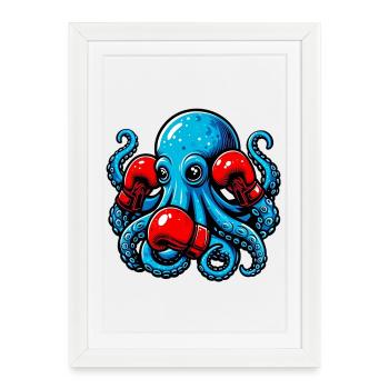 Octopus - Framed poster (27 × 37 cm) - white - Front