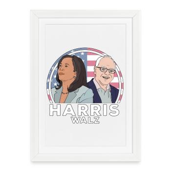 Harris Walz Election - Framed poster (27 × 37 cm) - white - Front