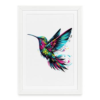 Colibri - Affiche encadrée (27 × 37 cm) - blanc - Devant