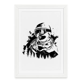 Snowboarder - Affiche encadrée (27 × 37 cm) - blanc - Devant