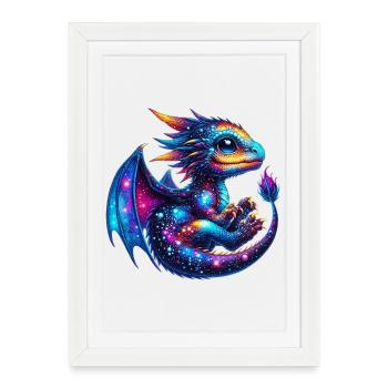 Dragon - Affiche encadrée (27 × 37 cm) - blanc - Devant