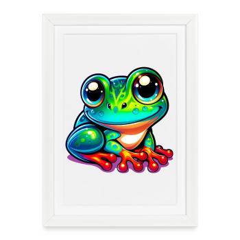 Grenouille - Affiche encadrée (27 × 37 cm) - blanc - Devant