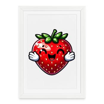 Strawberry Strawberries - Framed poster (27 × 37 cm) - white - Front