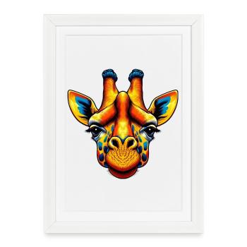 Girafe - Affiche encadrée (27 × 37 cm) - blanc - Devant
