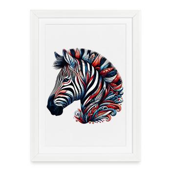 Zèbre - Affiche encadrée (27 × 37 cm) - blanc - Devant