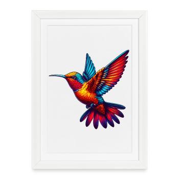 Colibri - Affiche encadrée (27 × 37 cm) - blanc - Devant