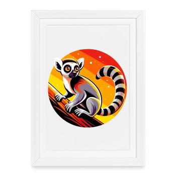 Lémurien - Affiche encadrée (27 × 37 cm) - blanc - Devant