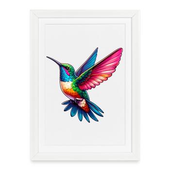 Hummingbird - Framed poster (27 × 37 cm) - white - Front