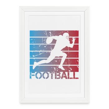 Footballeur - Affiche encadrée (27 × 37 cm) - blanc - Devant