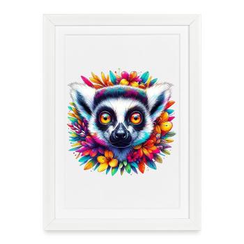 Lemur - Framed poster (27 × 37 cm) - white - Front