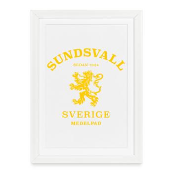 SUNDSVALL, Sverige, Suède - Affiche encadrée (27 × 37 cm) - blanc - Devant
