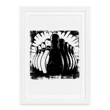 Centre de bowling - Affiche encadrée (27 × 37 cm) - blanc - Devant