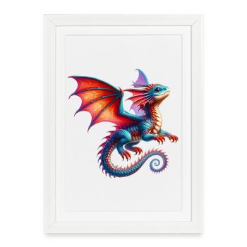 Dragon - Framed poster (27 × 37 cm) - white - Front